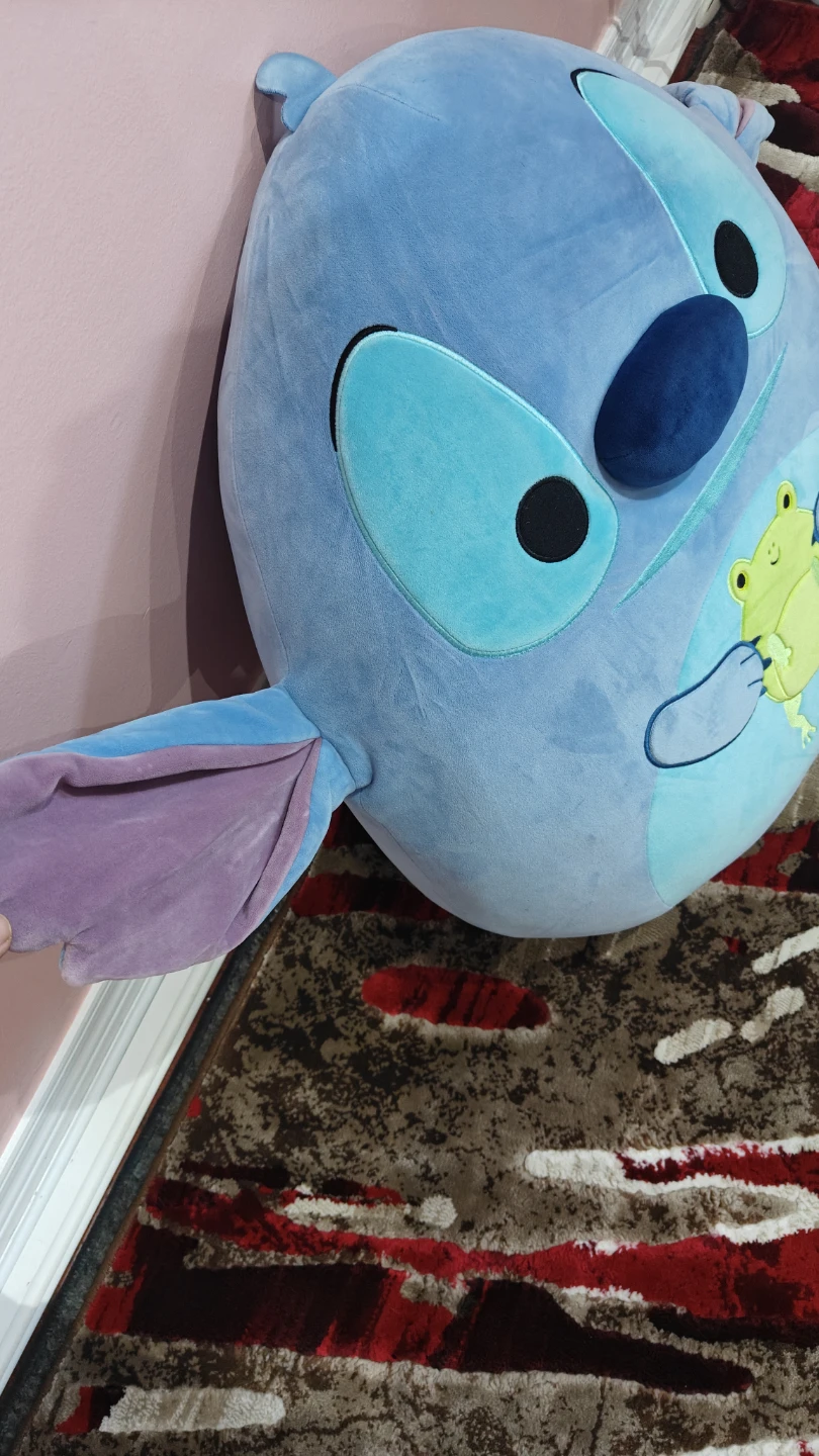 Large Blue Stitch Plush Toy with Frog - photo 3