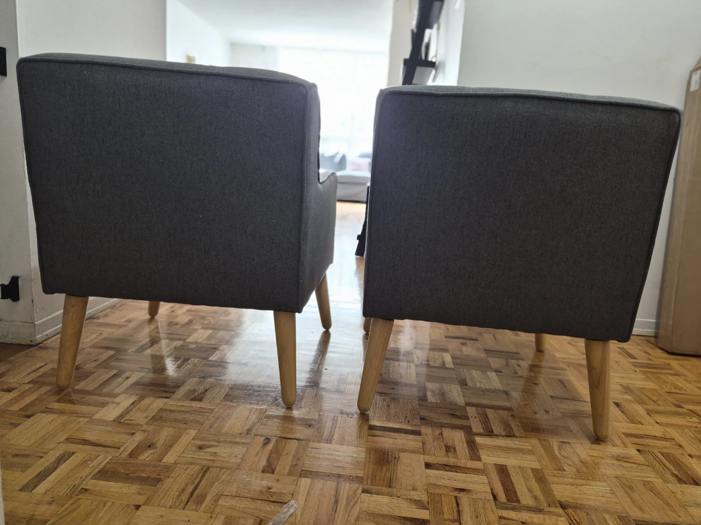 Set of 2 Grey Accent Chairs - photo 2