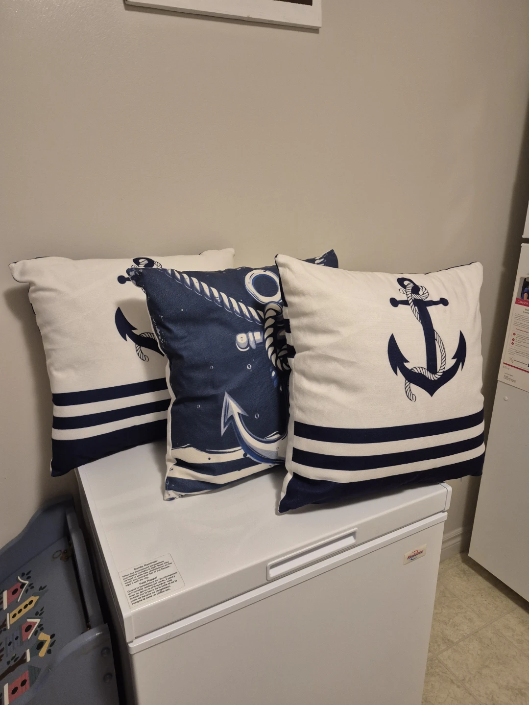 Set of 3 Nautical Anchor ⚓️ Throw Pillows