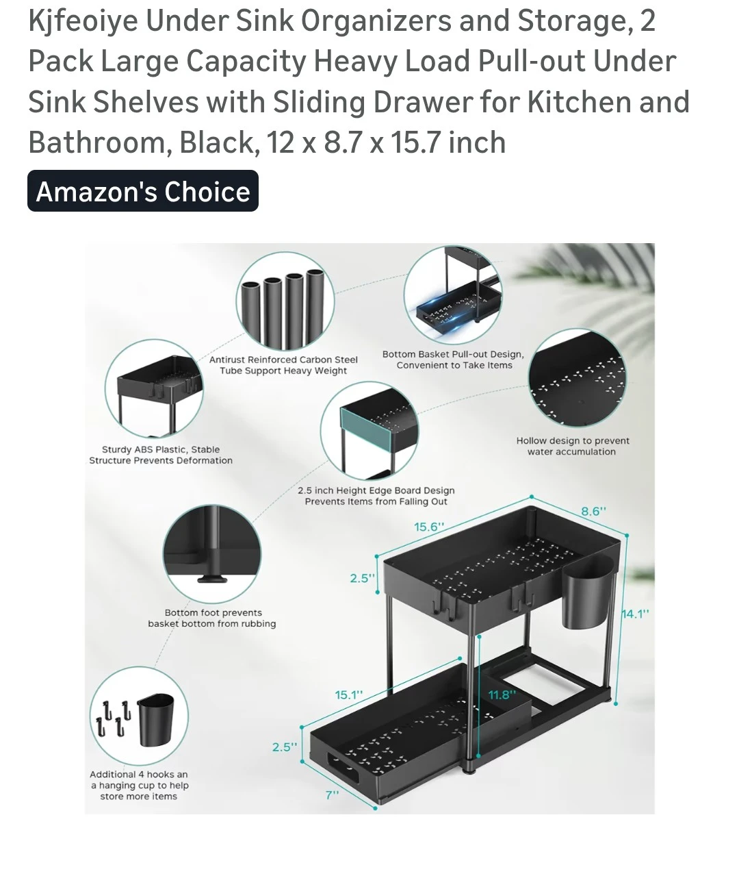 Set of 2 under sink organizers*new* - photo 3