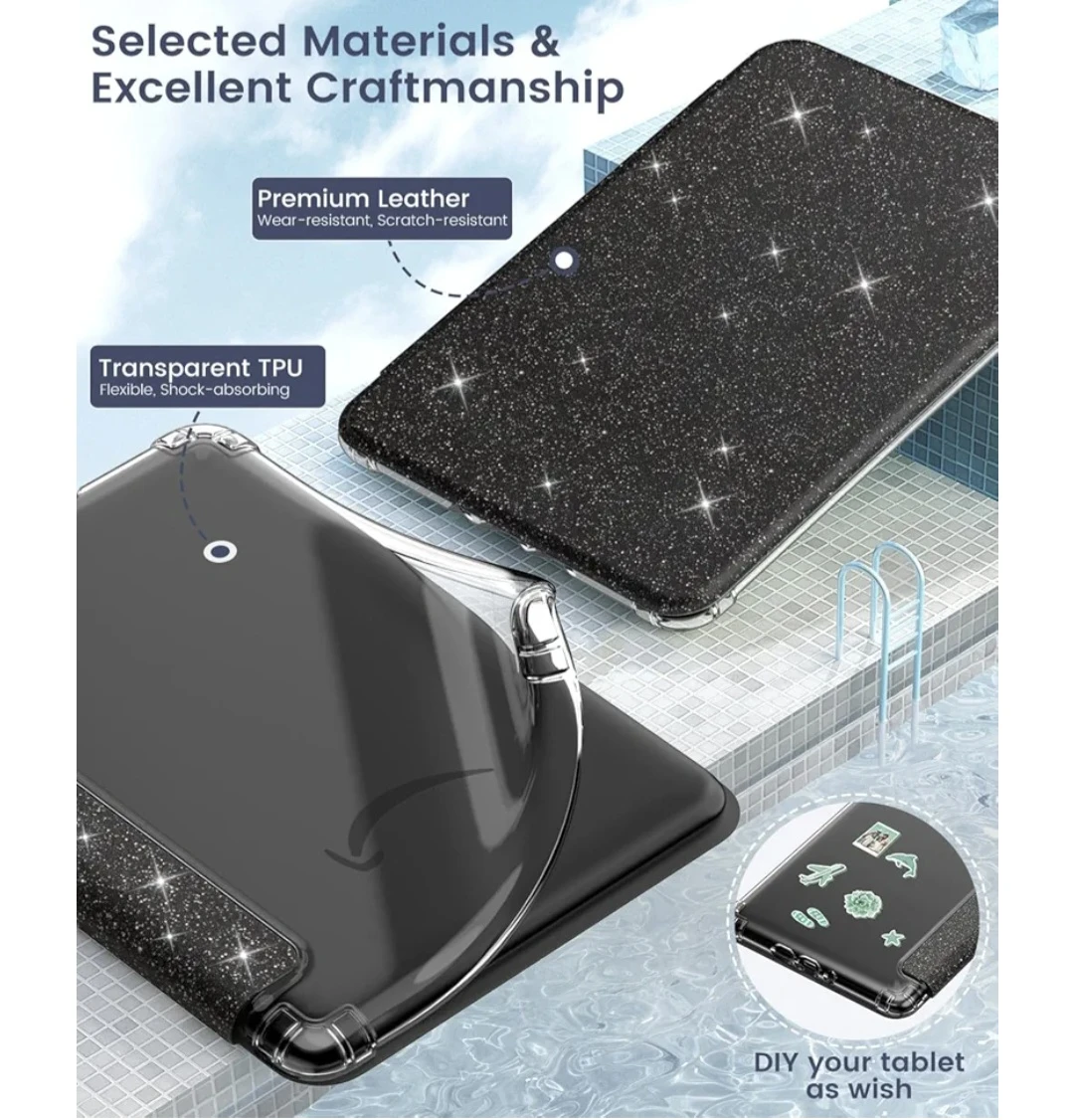 7" Black Glitter Kindle Case - photo 4