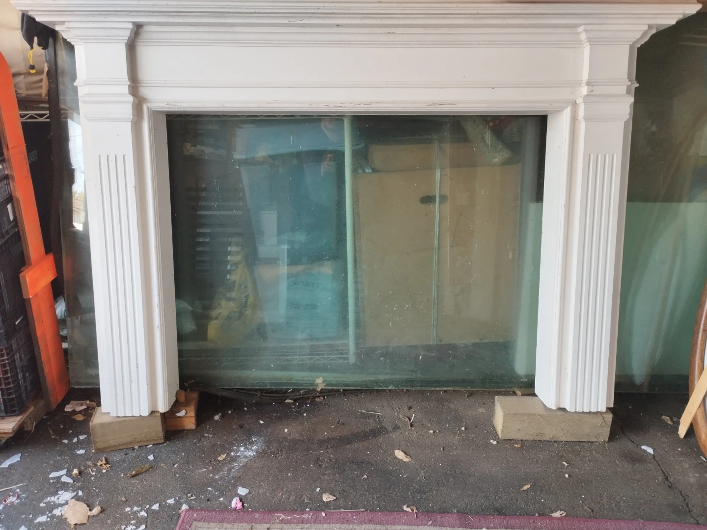 New chimney wooden mantel