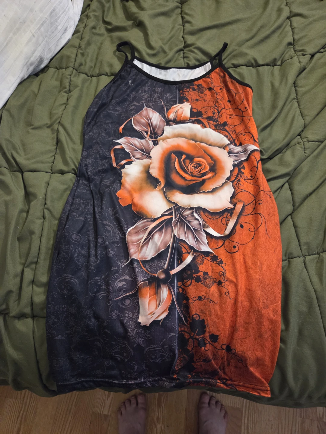 Sleeveless Rose Print Dress