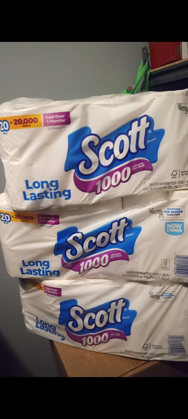 Scott 1000 Sheets Tissue - 20 Rolls at $35 each