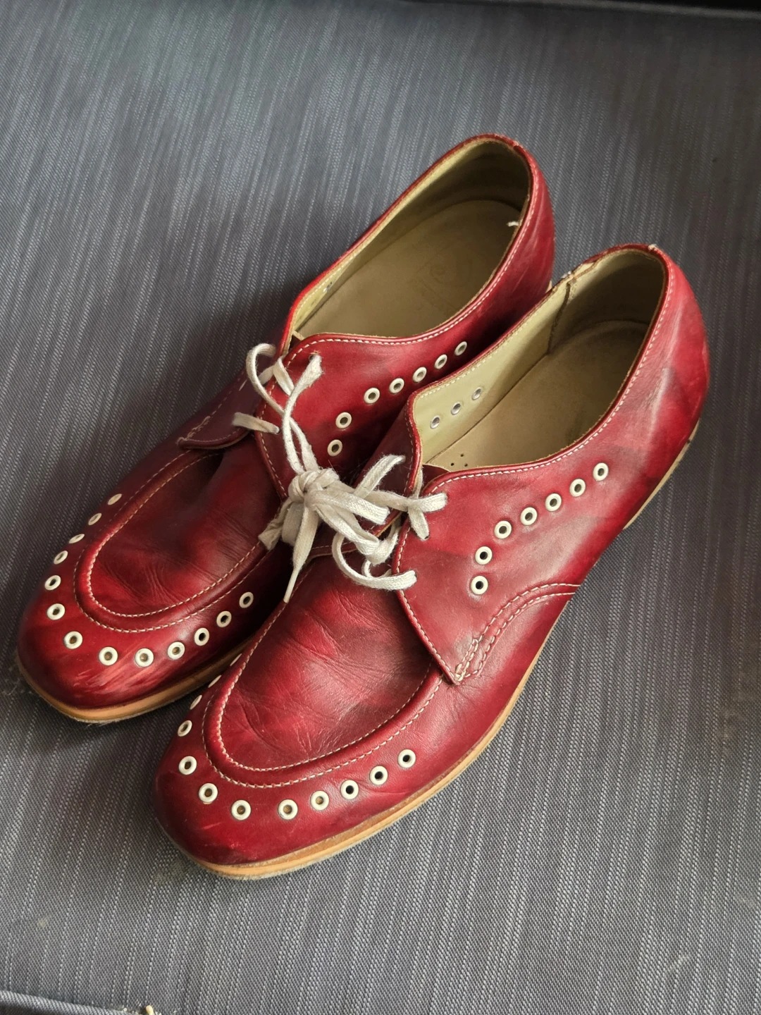 Red Leather Bowling shoes - photo 4