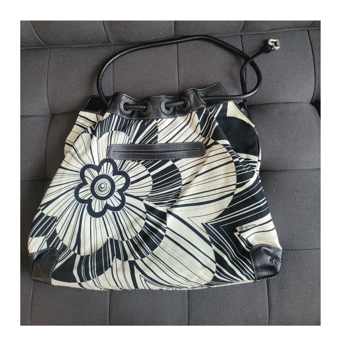 Brighton Black & White Floral Shoulder Bag - photo 2