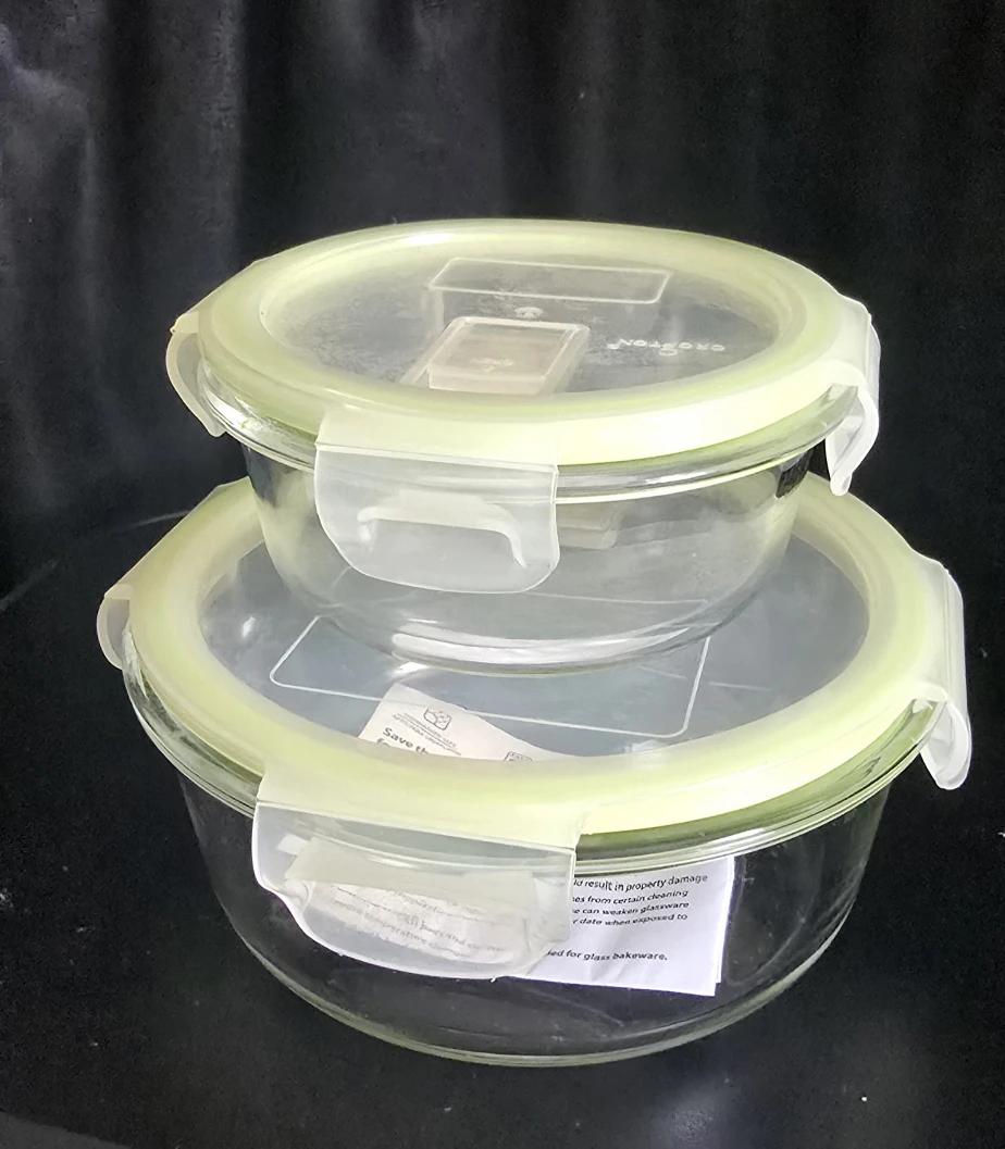 Crofton Glass Food Storage Containers with Lids (Set of 2)