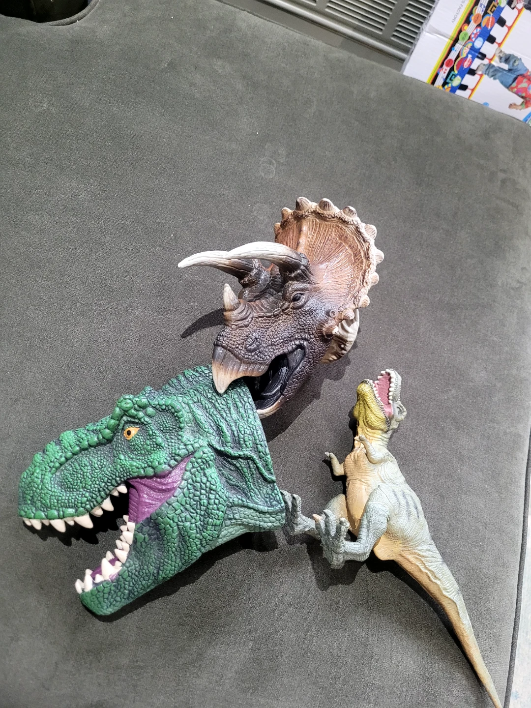 Dinosaur Hand Puppets - T-Rex and Triceratops