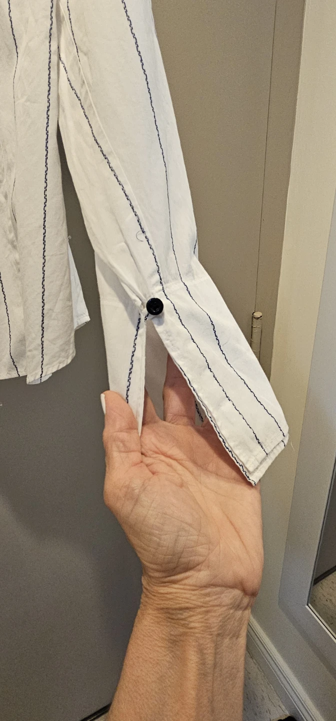 Tommy Hilfiger White Striped Button-Up Shirt - Size L/G - photo 3