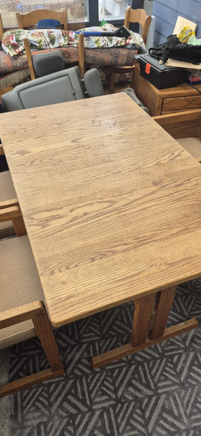 Oak Dining Table and Chairs Set - photo 5