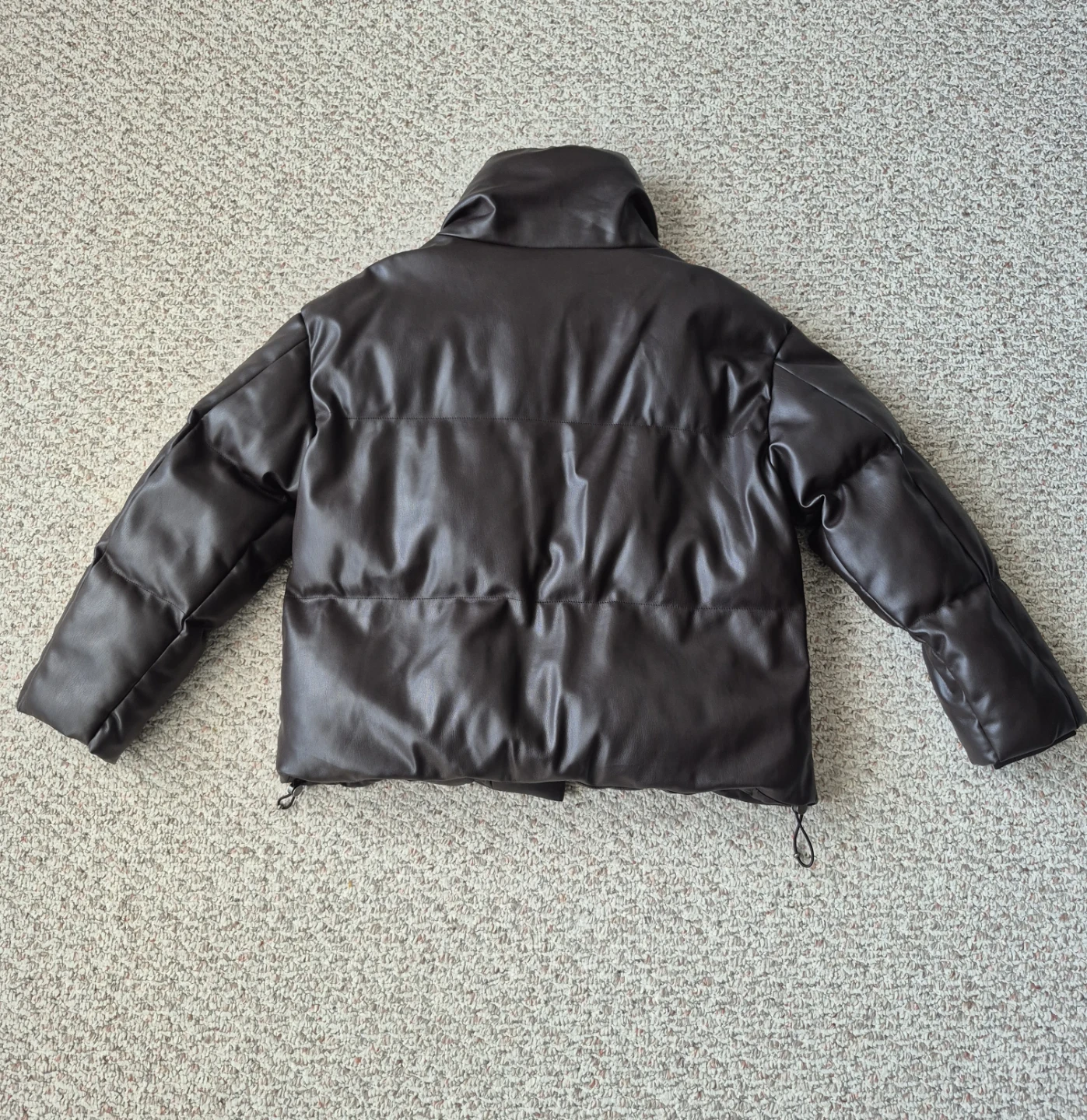 Guess Puffer Jacket - Faux Leather - Brown - photo 3