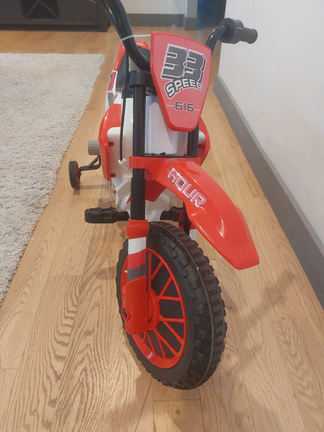 Aosom 12V Electric Kids Ride On Dirt Bike w/ Training Wheels, - photo 3