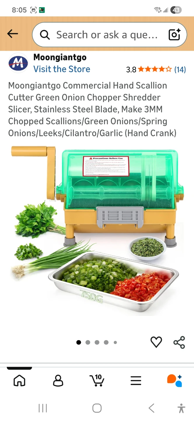 Moongiantgo Commercial Hand Scallion Chopper