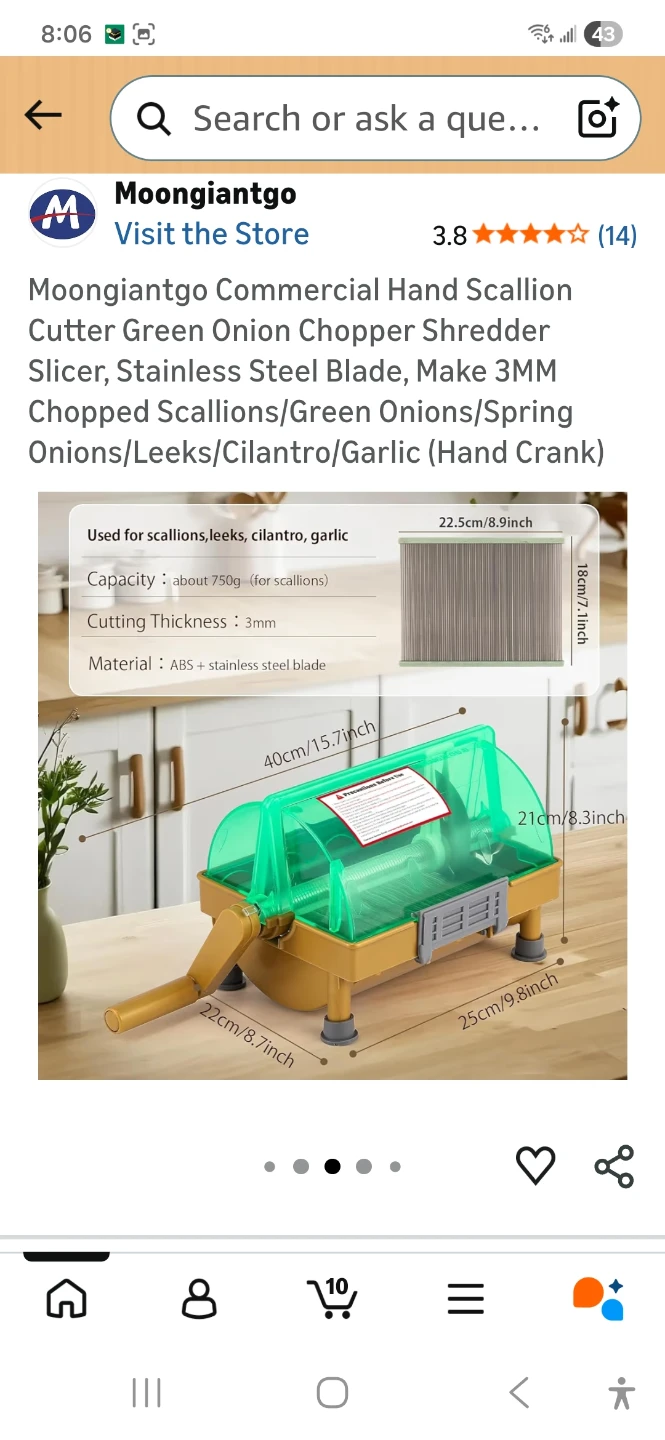Moongiantgo Commercial Hand Scallion Chopper - photo 3