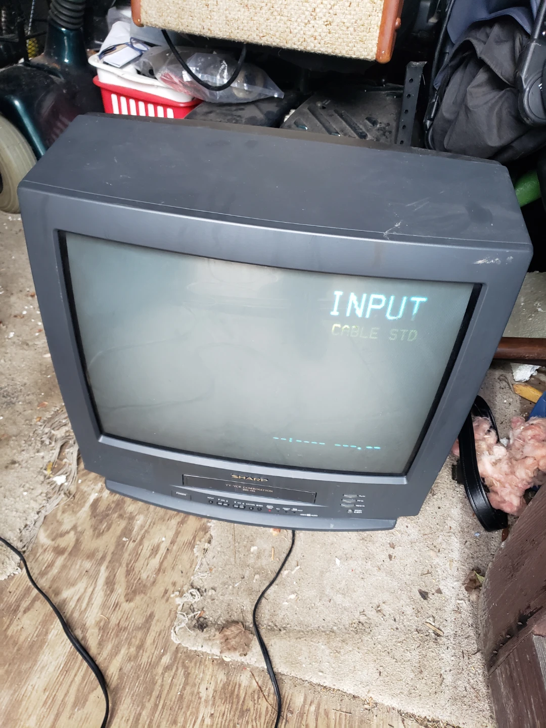 CRT  TV Sharp Colour Television Receiver/VCR Combo