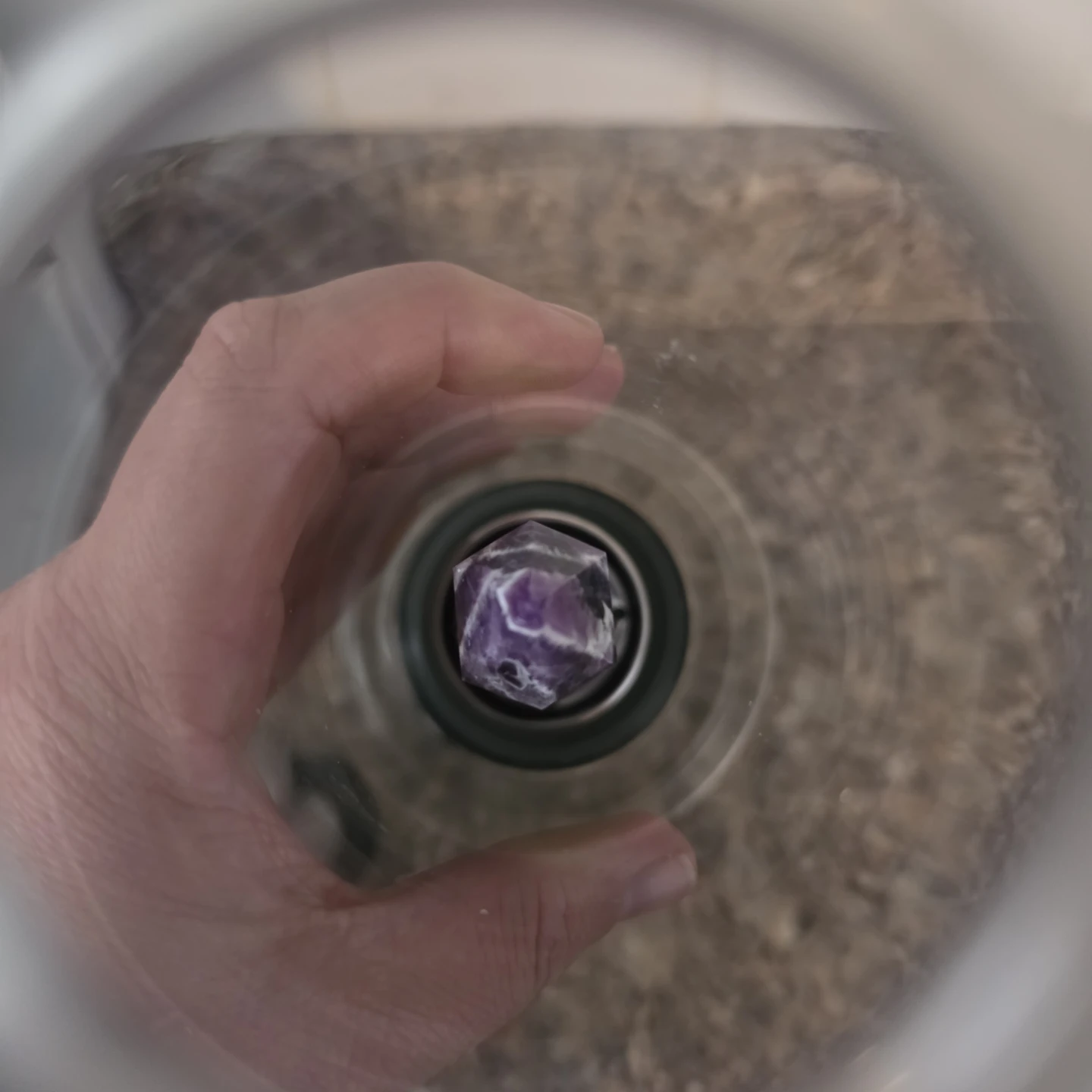 Glass Water Bottle with Amethyst Crystal - photo 5