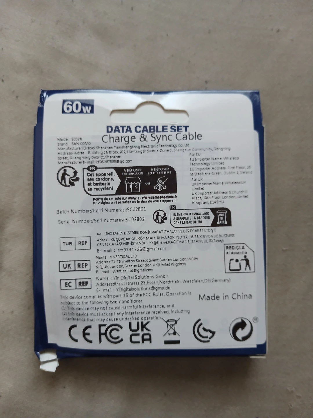San-Xing 5-In-1 60W Data Cable Set - Charge & Sync - photo 2