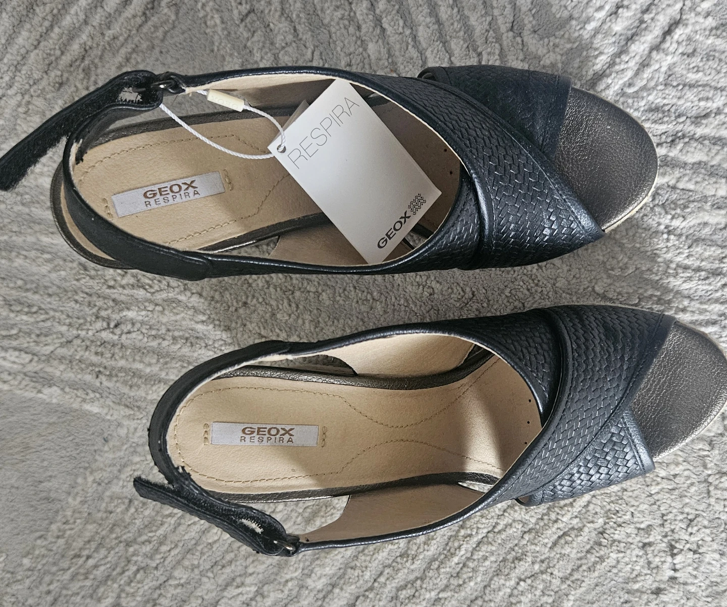 Geox Respira Black Wedge Sandals - photo 2