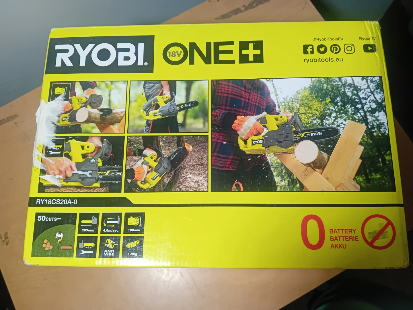 Ryobi 18V 20cm Compact Chainsaw RY18CS20A-0 - photo 3