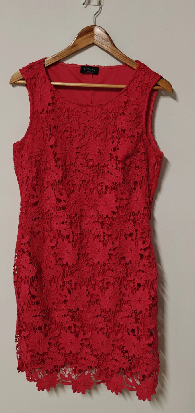 Stunning bright pink Lace Dress