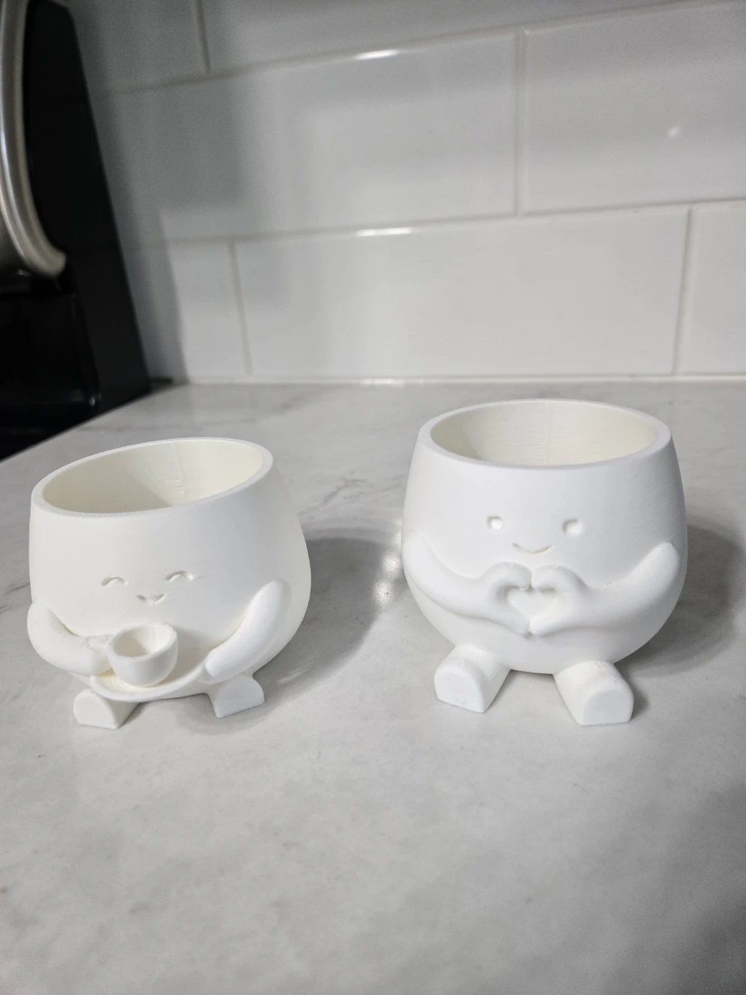 Cute White Planter Pots Set of 2