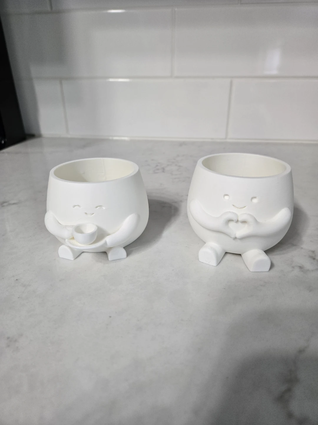Cute White Planter Pots Set of 2 - photo 3