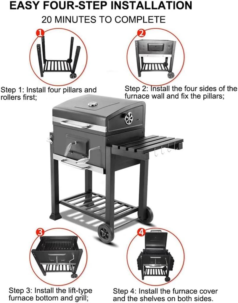BBQ Charcoal Barbecue BBQ Grill,Portable Charcoal Grill - photo 3