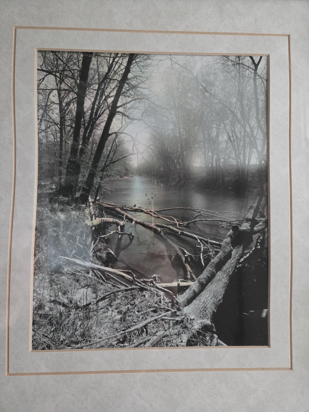 Medium Framed Monochrome Nature Art – Art Maison Canada "Le lac" - photo 4