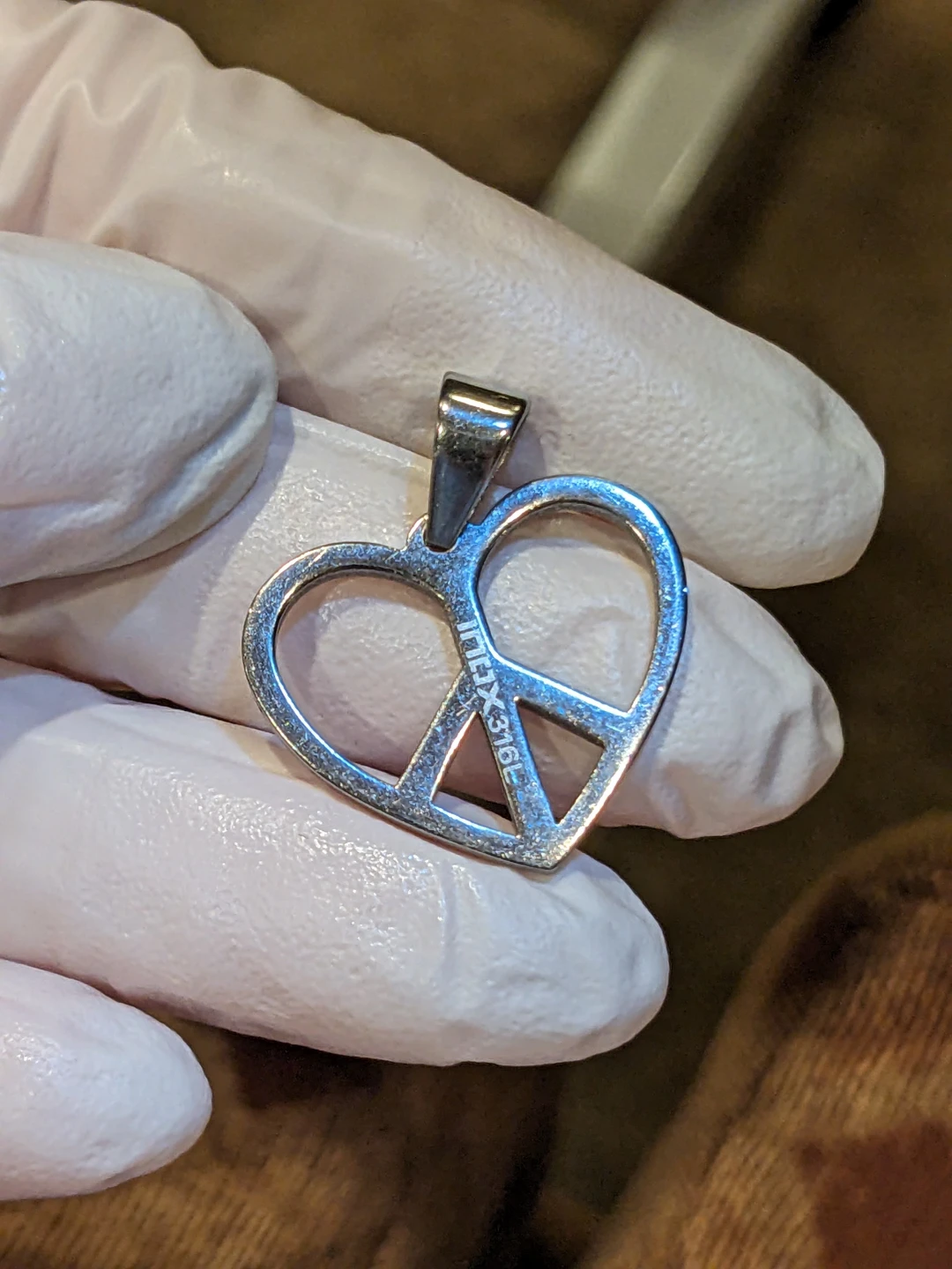 Heart Peace Sign Pendant Charm - photo 2