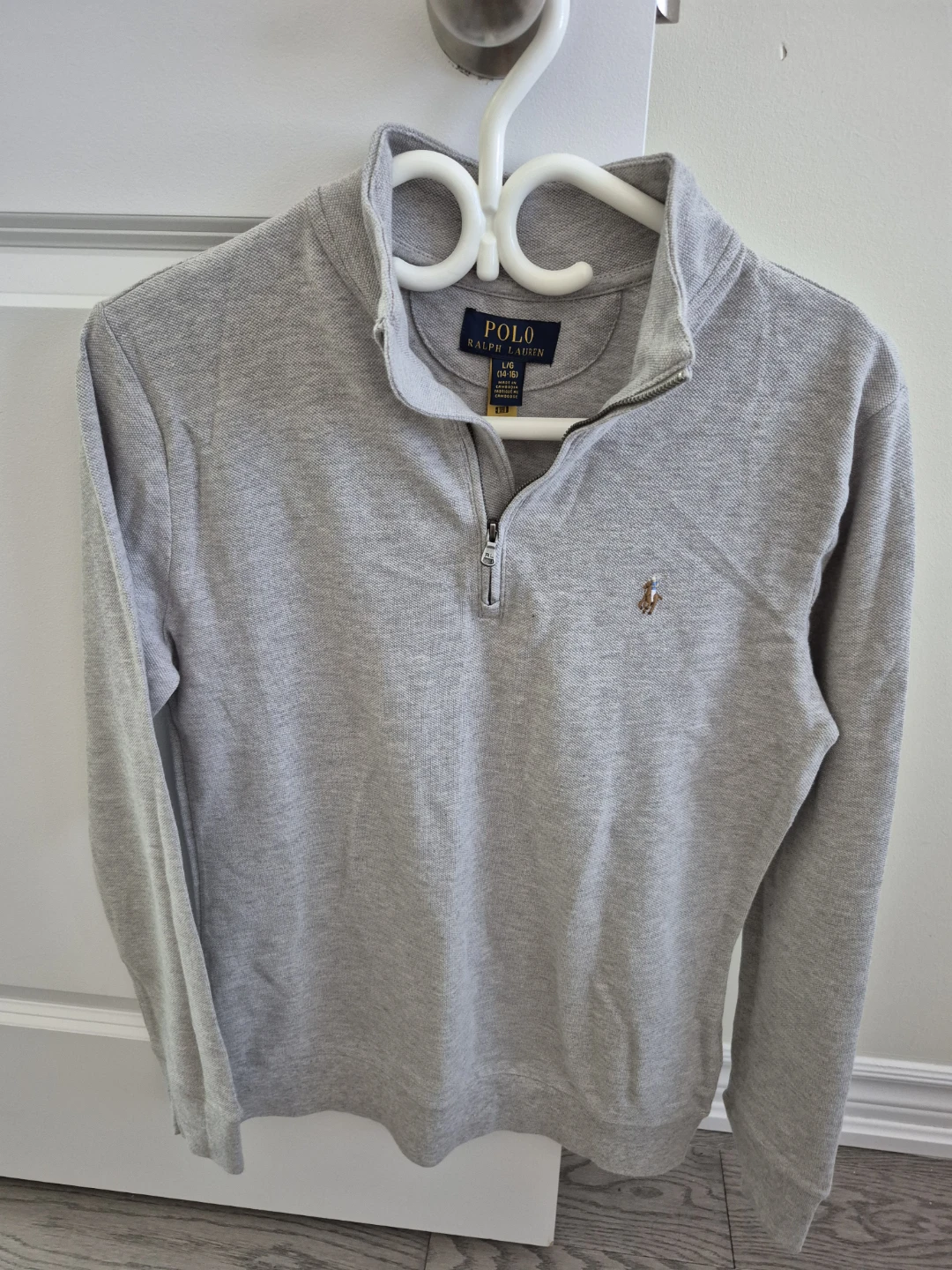Polo Ralph Lauren Grey 1/4 Zip Pullover Sweater L/G (14-16)