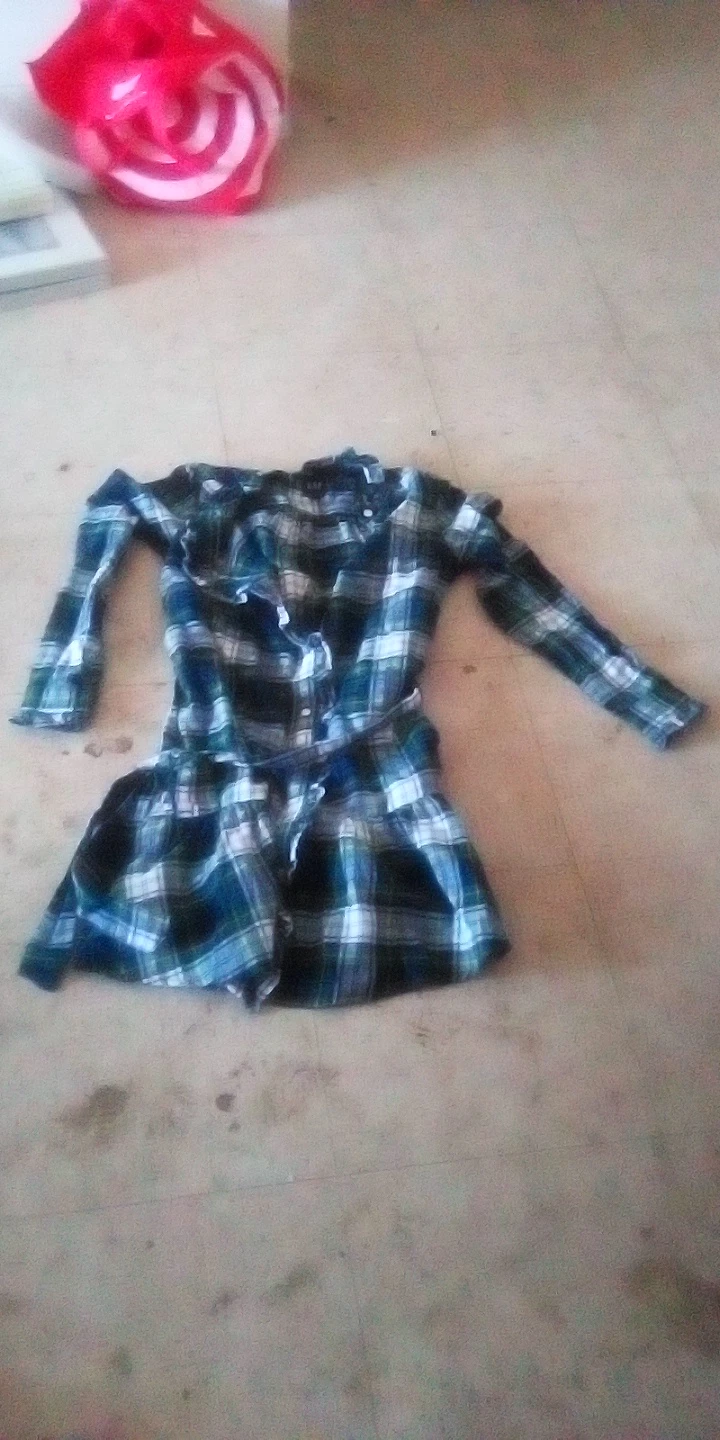 Women Plaid Dress with Belt