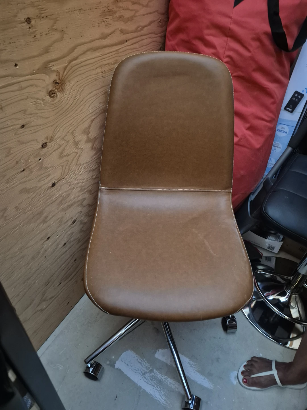 Brown Faux Leather Office Chair