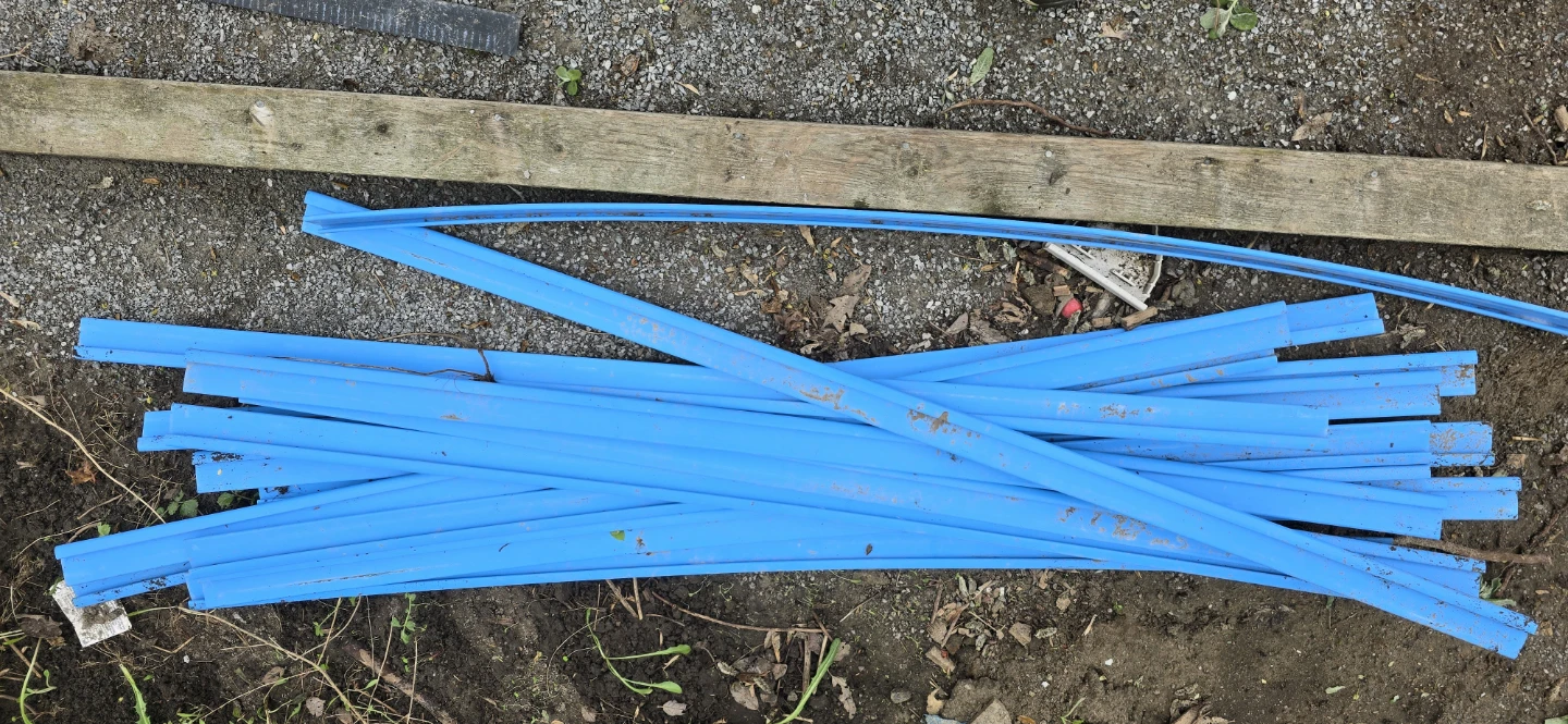 Blue Plastic pool liner trim strips