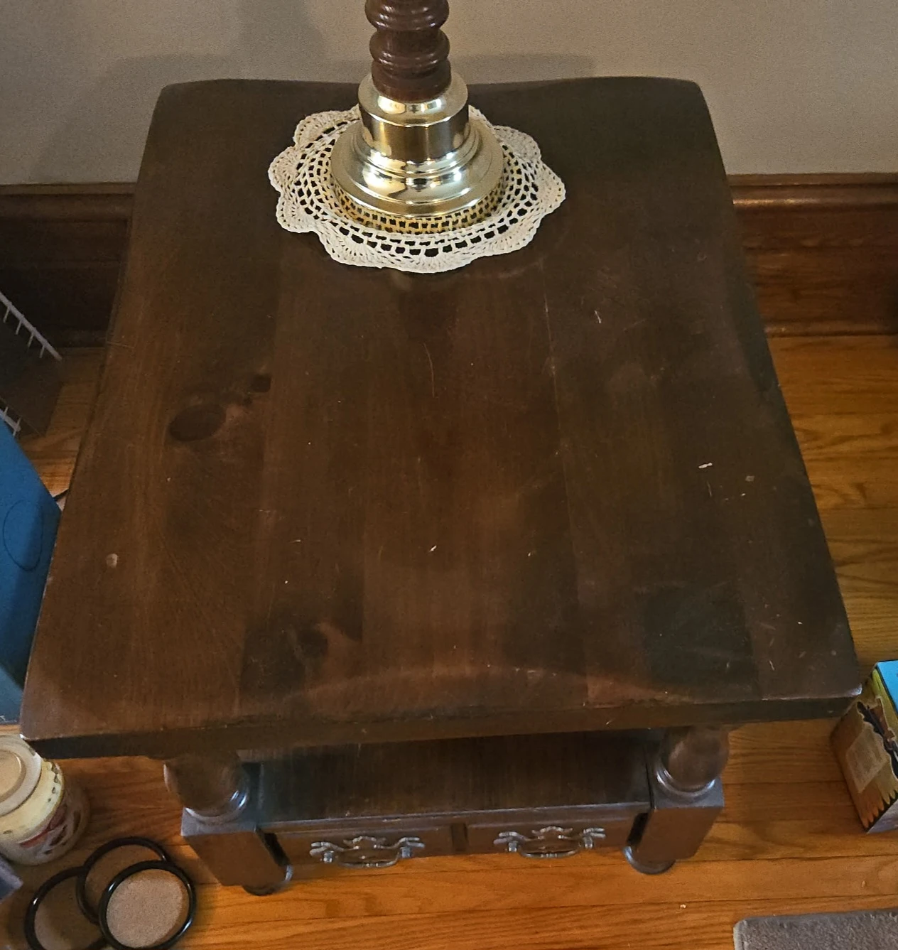 Wooden End Table with Drawer - photo 2