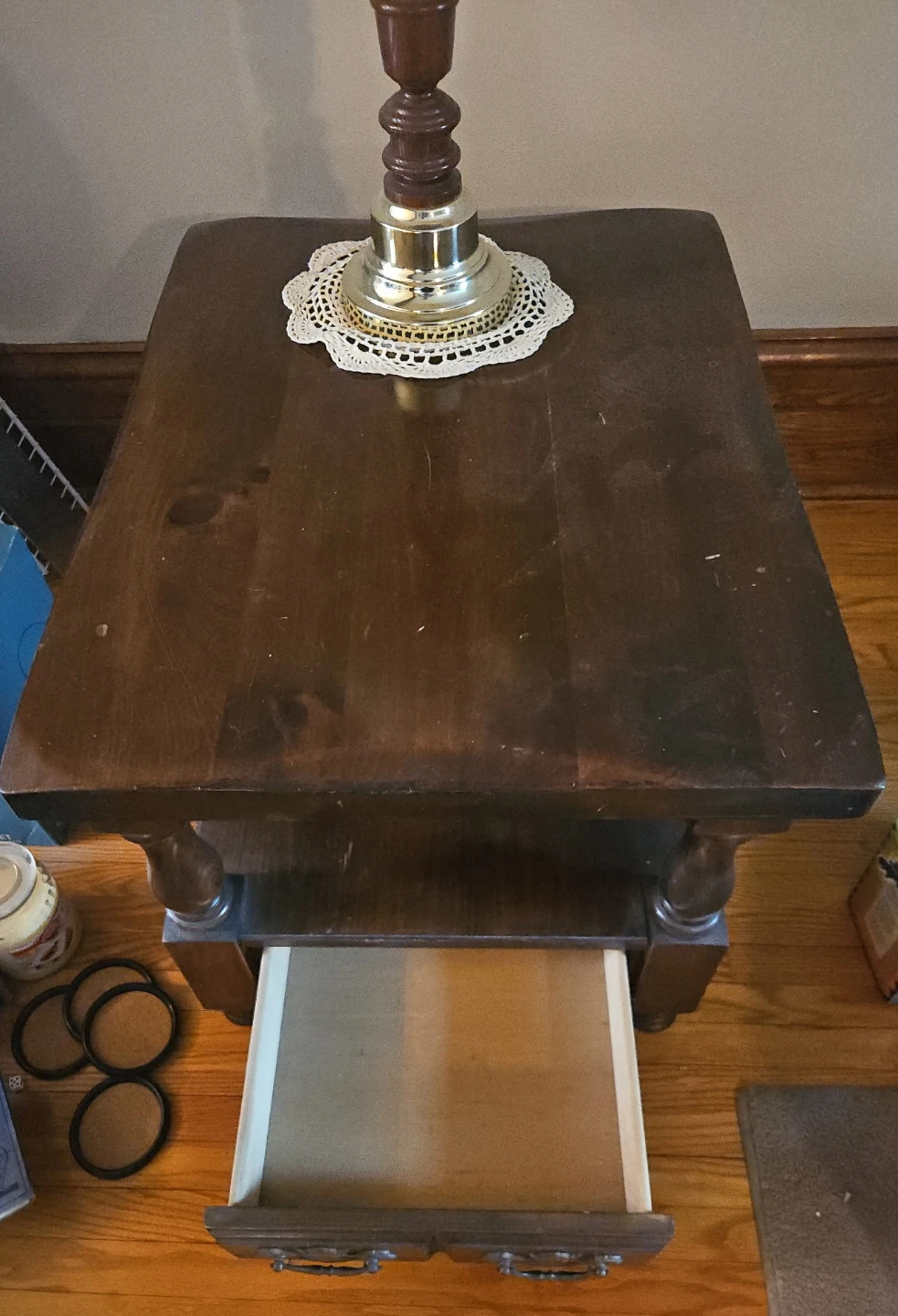 Wooden End Table with Drawer - photo 3