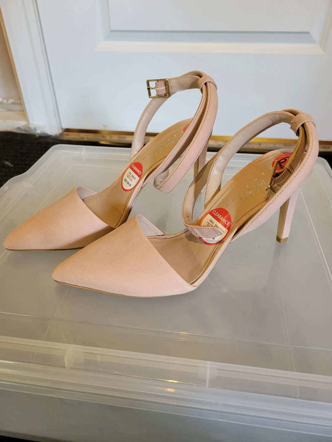 Lord & Taylor Women's Light Pink Ankle Strap Heels