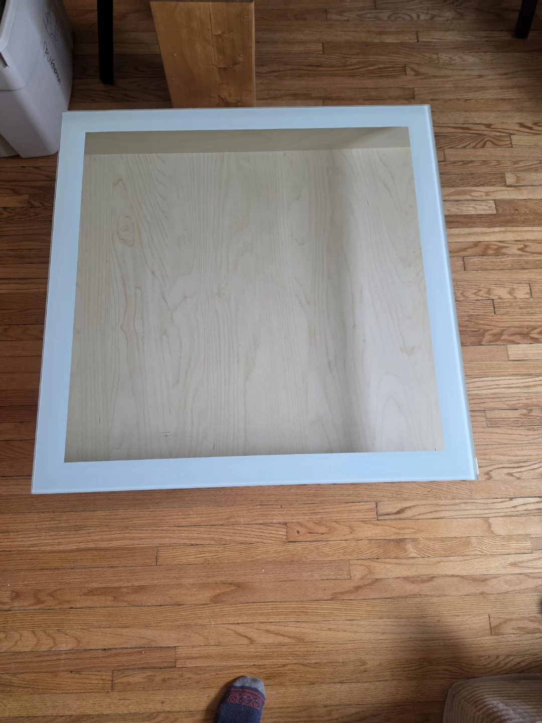 Modern Coffee Table with Glass Top and Storage Shelf - photo 2