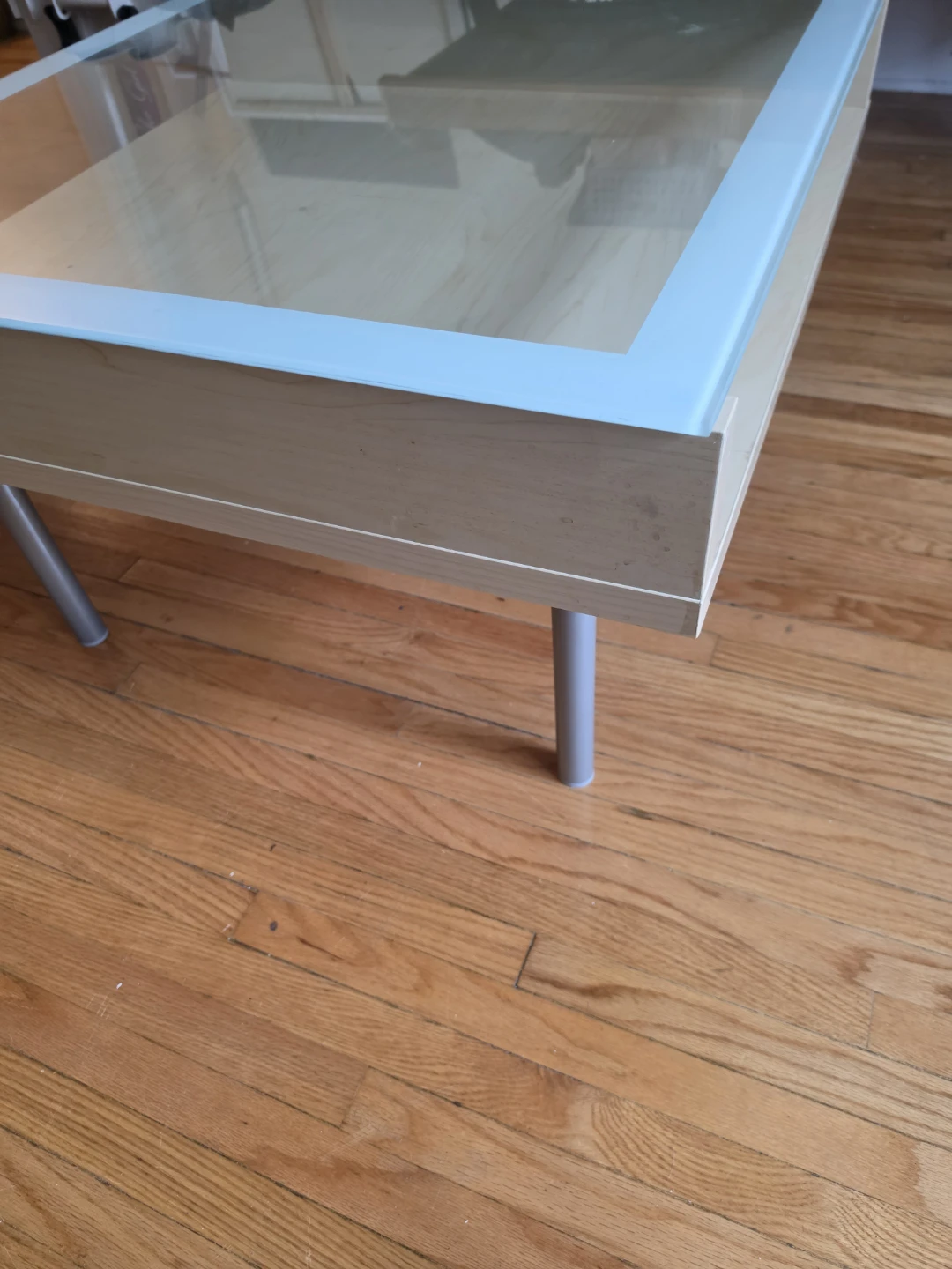 Modern Coffee Table with Glass Top and Storage Shelf - photo 3