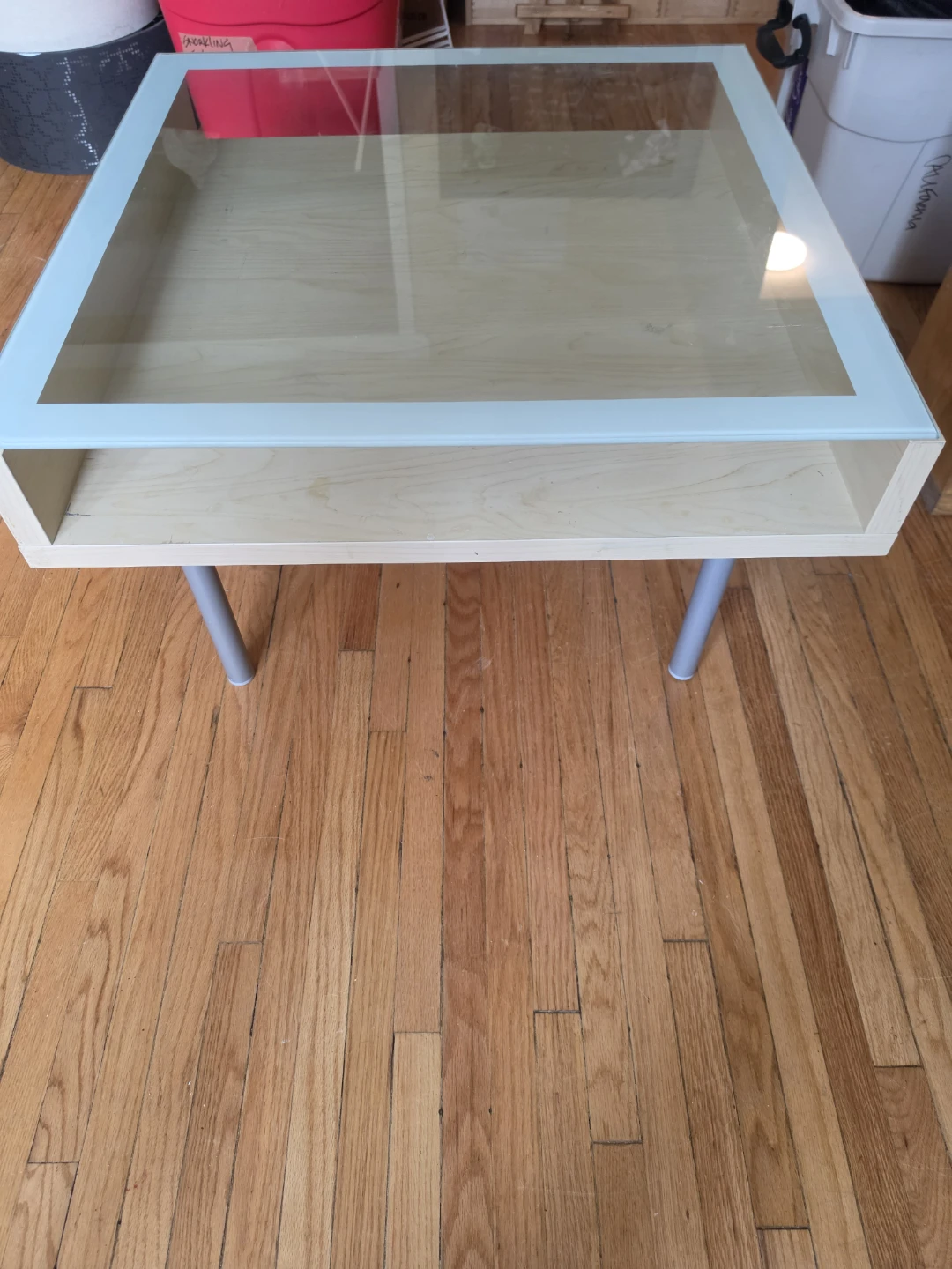 Modern Coffee Table with Glass Top and Storage Shelf - photo 4