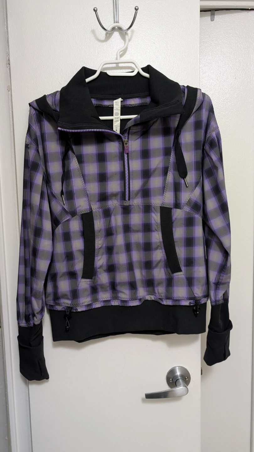 Lululemon Athletica Plaid Pullover Jacket Size 10
