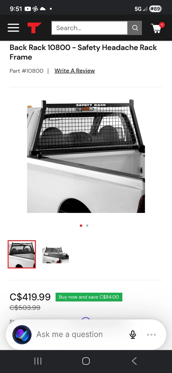 Safety Rack Back Rack 10800