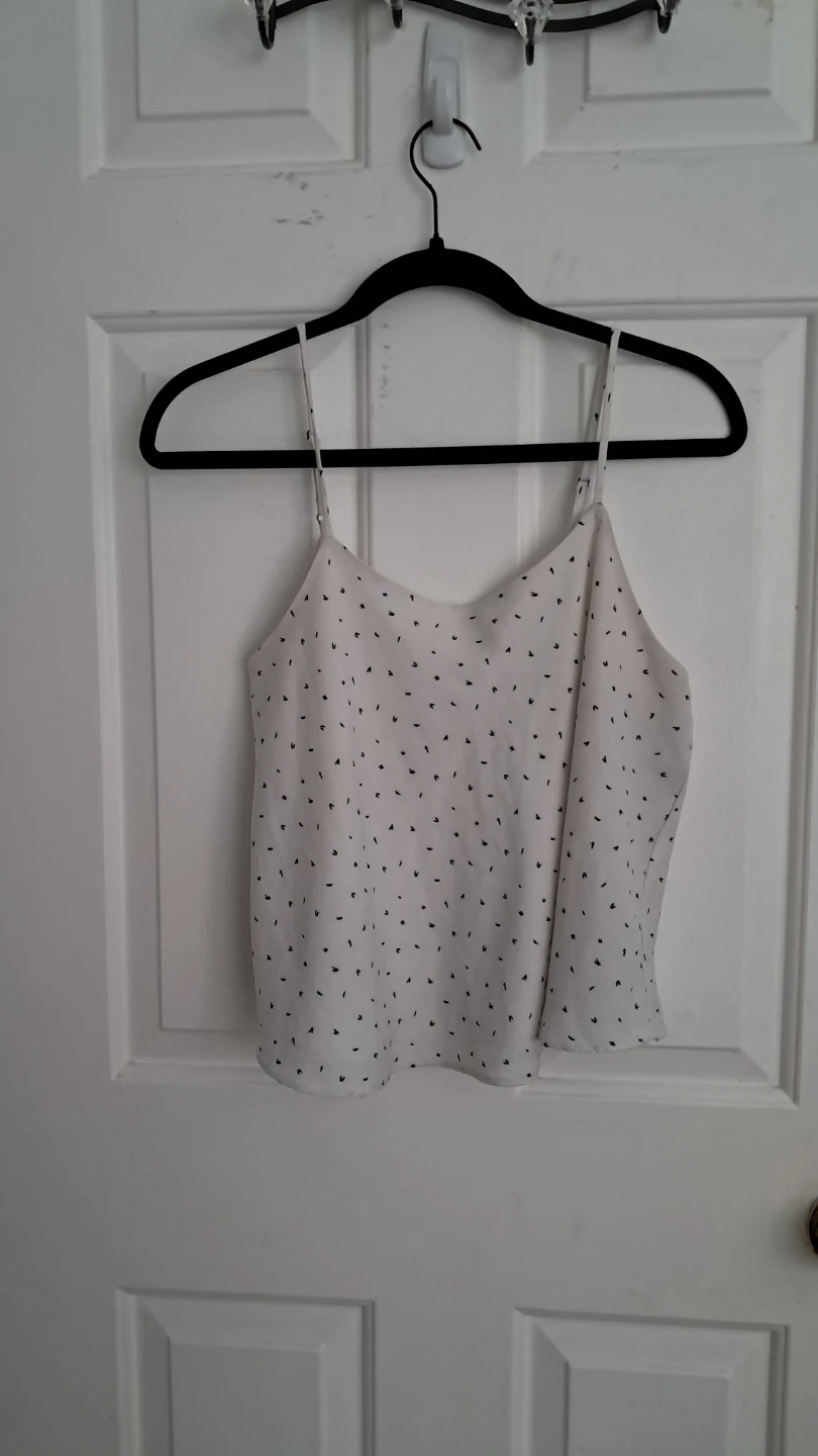 Abound White Camisole Top with Black Pattern