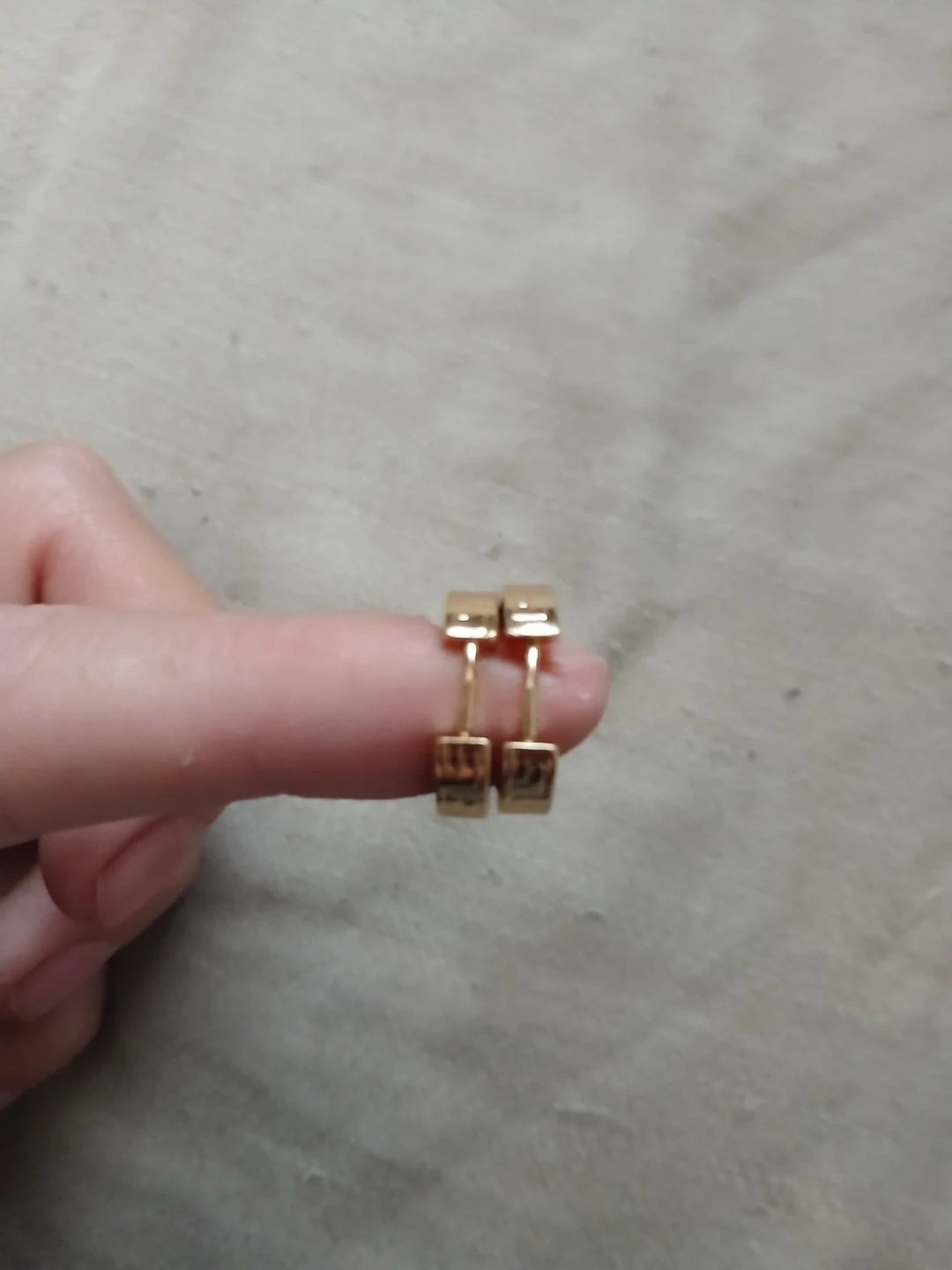 18K Gold Plated Stainless Steel Greek Key Hoop Earrings - photo 3