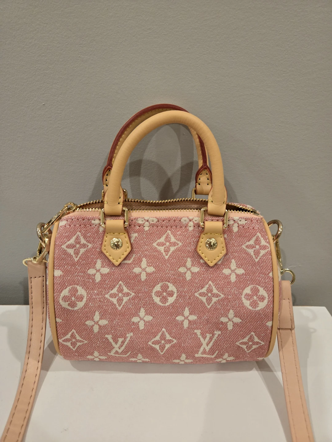 Louis Vuitton Pink Mini Speedy Nano Crossbody Satchel Bag 16cm