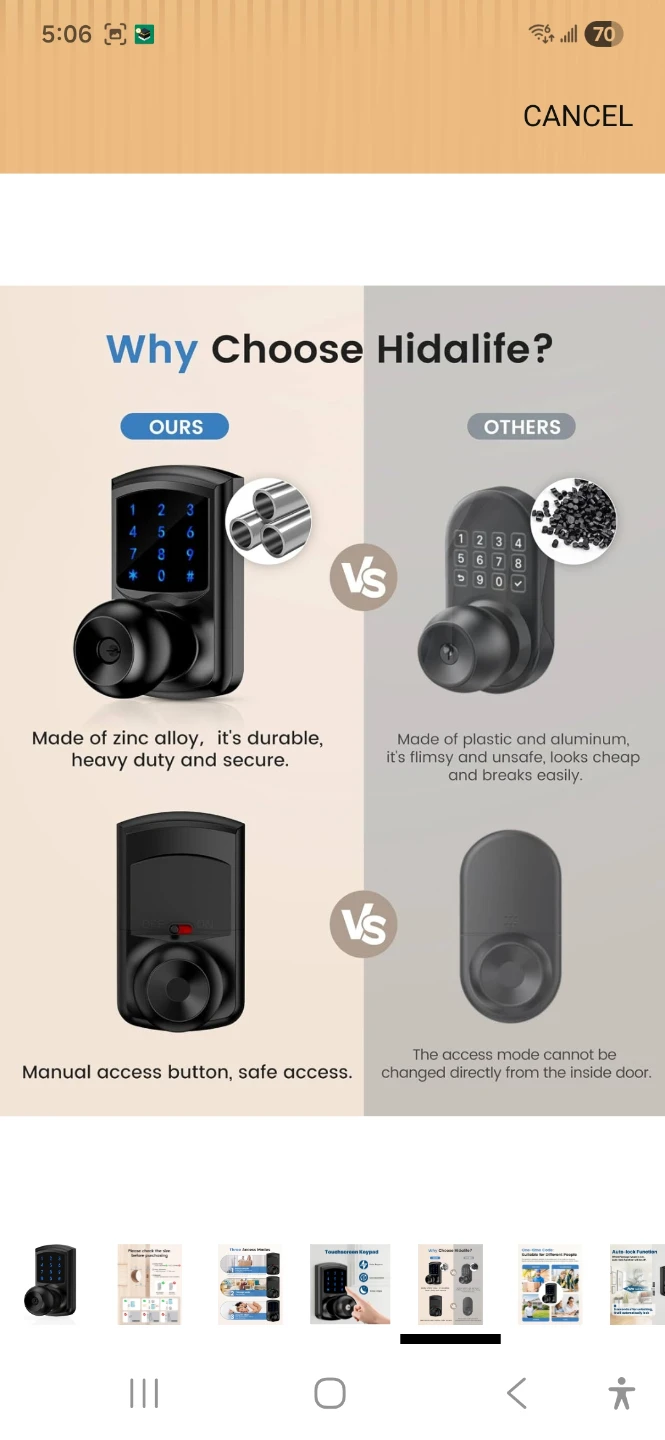 Black Digital Door Lock with Touchscreen Keypad - photo 3