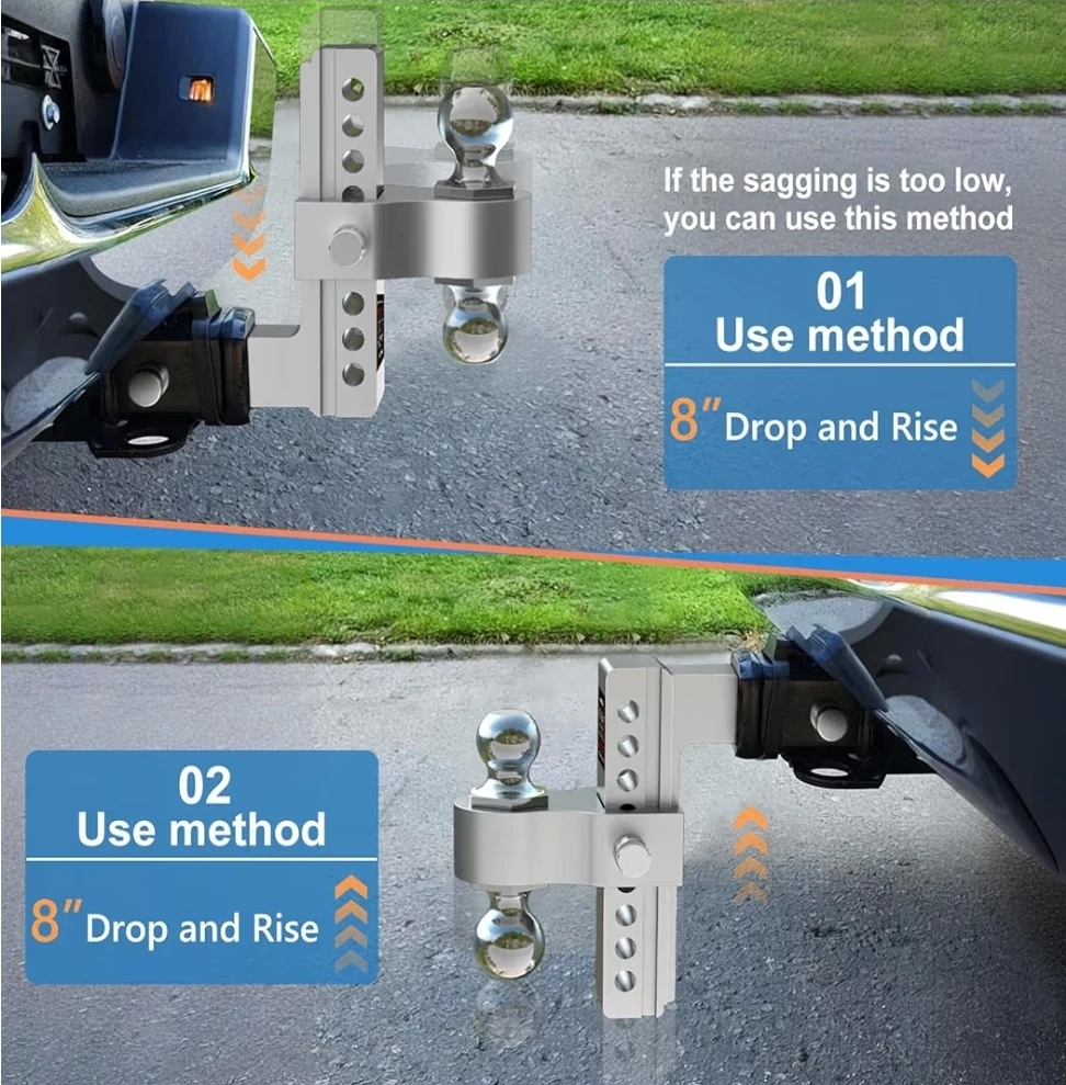 Vultteon Adjustable Ball Mount Hitch 8" Drop/Rise - photo 2