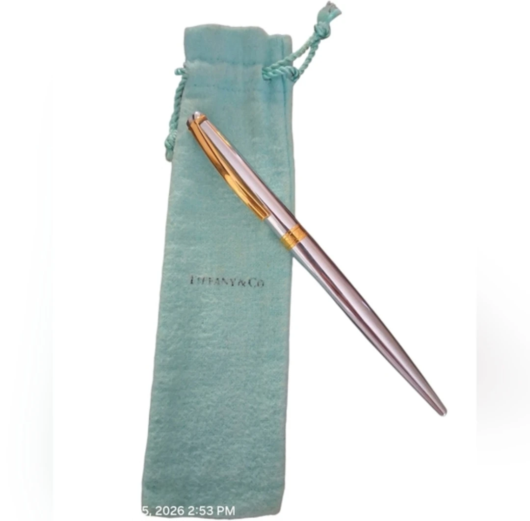 Tiffany & Co. Silver & Gold Pen with Pouch