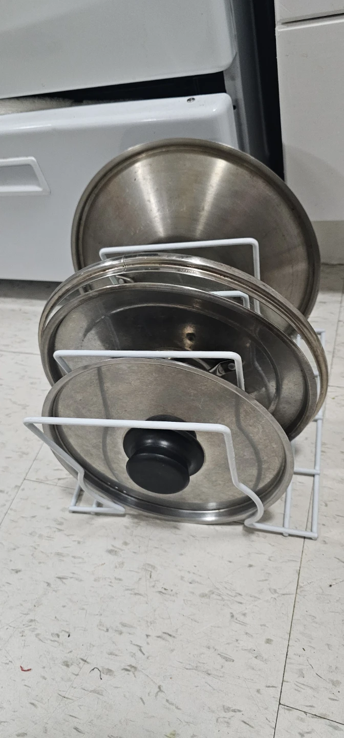 White Metal Lid Organizer Rack