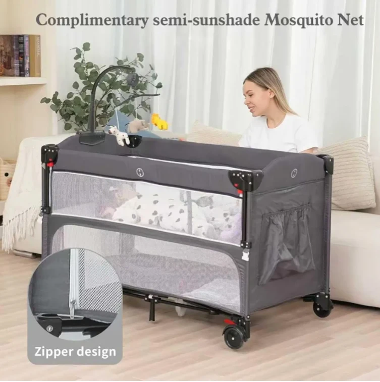MEICHYUN Baby Play Yard with Changing Table and Mosquito Net - photo 2