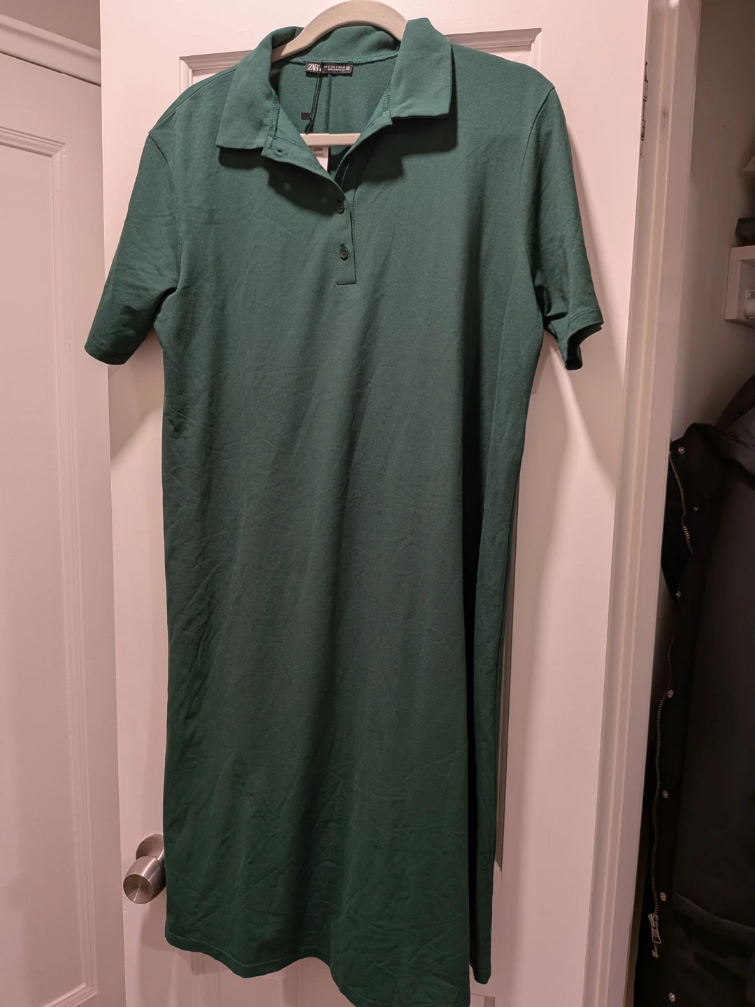 Zara Green Collared Polo Dress Size S
